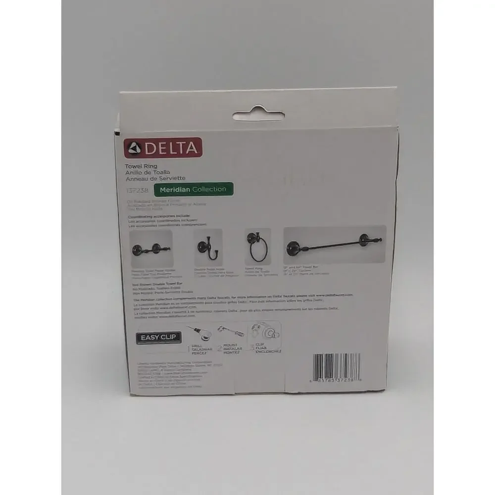 Delta 137238 Oil Rubbed Bronze Finish Towel Ring Meridian Collection New